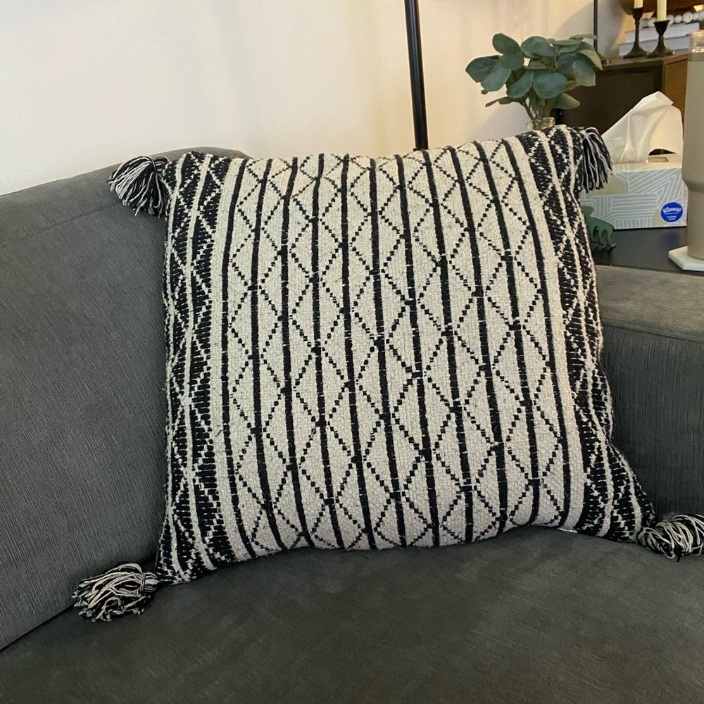 Black & cream throw pillow